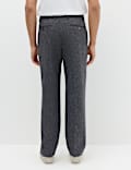Relaxed Fit Textured Stretch Trousers