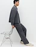 Relaxed Fit Textured Stretch Trousers