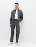 Relaxed Fit Textured Stretch Trousers