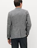 Regular Fit Textured Stretch Double Breasted Suit Jacket