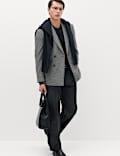Regular Fit Textured Stretch Double Breasted Suit Jacket
