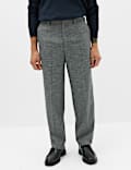 Relaxed Fit Boucle Textured Smart Trousers
