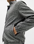 Regular Fit Textured Funnel Neck Suit Jacket