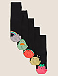 5er-Pack Socken mit Zehendesign und hohem Baumwollanteil