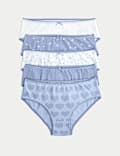 Lot de 10 culottes en coton extensible à motif cœurs lilas (du 2 au 14 ans)