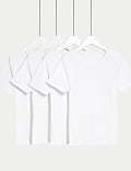 4pk Pure Cotton Short Sleeve Vests (2-14 Yrs)