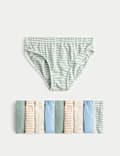 Lot de 10 slips 100 % coton à rayures et unis (du 2 au 14 ans)