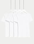 4pk Pure Cotton Short Sleeve Vests (2-14 Yrs)