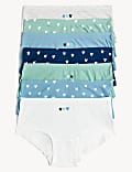 7pk Cotton with Stretch Heart Print Shorts (5-16 Yrs)