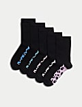 5pk Cotton Rich Leopard Socks (6 Small - 7 Large)