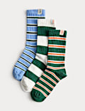 Lot de 3 paires de chaussettes en coton côtelé à rayures (du 23 au 40,5)