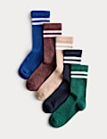 5pk Striped Ribbed Socks (6 Small - 7 Large)