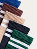 5pk Striped Ribbed Socks (6 Small - 7 Large)