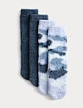 2pk Cosy Camo Slipper Socks (6 Small -7 Large)