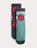 Lot de 2 paires de chaussettes d'intérieur en coton à motif Spider-Man™