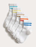 5pk Cotton Rich Sports Rib Quarter Length Socks