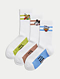 3pk Cotton Rich Disney™ Ribbed Sport Socks (8½ Small - 7 Large)