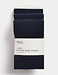 3pk Cotton School Tights (2-16 Yrs)