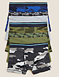 Lot de 5&nbsp;boxers en coton à motif camouflage (du 2 au 16&nbsp;ans)