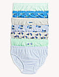 Lot de 7&nbsp;slips 100&nbsp;% coton à motif véhicule (du 18&nbsp;mois au 10&nbsp;ans)