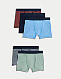 Set van 5 gestreepte boxershorts van katoen met stretch (5-16 jaar)