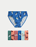 7er-Pack Surf Taillenslips aus reiner Baumwolle mit Tiermuster (2–8 Jahre)