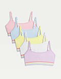 Set van 5 crop-tops van katoen met stretch en regenboogmotief (6-16 jaar)