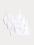 3pk Cotton with Stretch Crop Tops (6-16 Yrs)