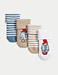 4er-Pack Socken mit hohem Baumwollanteil und Paddington™-Motiv 