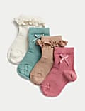 Lot de 4&nbsp;paires de chaussettes en coton à volants (jusqu’au 3&nbsp;ans)