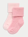 2er-Pack gerippte Socken mit hohem Baumwollanteil (3,2 kg – 3 J.)