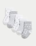 5pk Cotton Rich Terry Star Socks (0-2 Yrs)