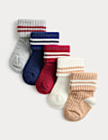 5pk Cotton Rich Striped Ribbed Socks (0-3 Years)