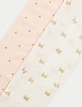 2pk 40 Denier Patterned Sparkle Tights (2-14 Yrs)