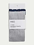 Lot de 2 paires de collants à motif étoiles, effet métallisé (du 2 au 14 ans)