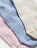 Lot de 3 paires de collants en coton côtelé (jusqu’au 3 ans)