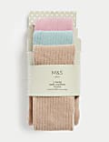 3pk Cotton Rich Ribbed Tights (0-3 Yrs)