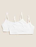 Μπλούζες crop Flexifit™ με υψηλή περιεκτικότητα σε βαμβάκι σε σετ των 2 (6-16 ετών)