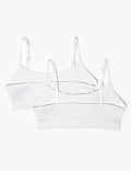 Μπλούζες crop Flexifit™ με υψηλή περιεκτικότητα σε βαμβάκι σε σετ των 2 (6-16 ετών)