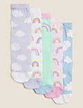 5pk Cotton Rich Rainbow Socks