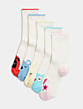 Lot de 5&nbsp;paires de chaussettes en coton à motif animal
