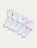 5pk Cotton Rich Spots Socks (6 Small - 7 Large)