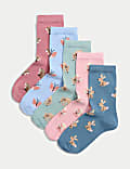 5er-Pack Socken mit hohem Baumwollanteil und Tiermotiv (23–40,5)