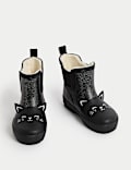 Kids Cat Patterned Wellies (4 Small - 2 Large)