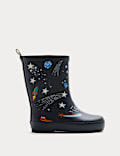 Kids' Space Patterned Wellies (4 Small - 2 Large)
