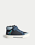Zapatillas deportivas altas infantiles con velcro y diseño de dinosaurios (4&nbsp;pequeño-2&nbsp;grande)