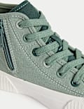 Kids' Canvas Freshfeet™ High Top Trainers (4 Small - 7 Large)