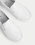 Kids' Glitter Slip-On Trainers (1 Large - 6 Large)