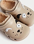 Kids' Faux Fur Lined Dog Clogs (4 Small - 2 Large)