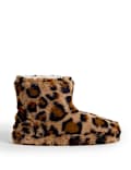 Kids' Leopard Print Slipper Boots (4 Small - 6 Large)